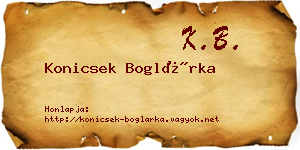 Konicsek Boglárka névjegykártya